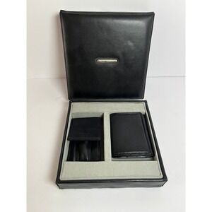 Geoffrey Beene Leather Manicure Set Wallet Card Holder Gift‎ Boxed Travel